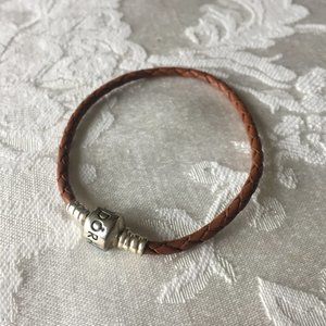 NWOT Pandora 8.1” Brown Leather Bracelet - 1 LEFT!